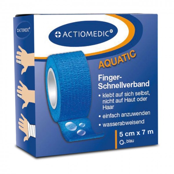 AQUATIC Schnellverband blau 5 cm x 7 m, selbsthaftend - Actiomedic®